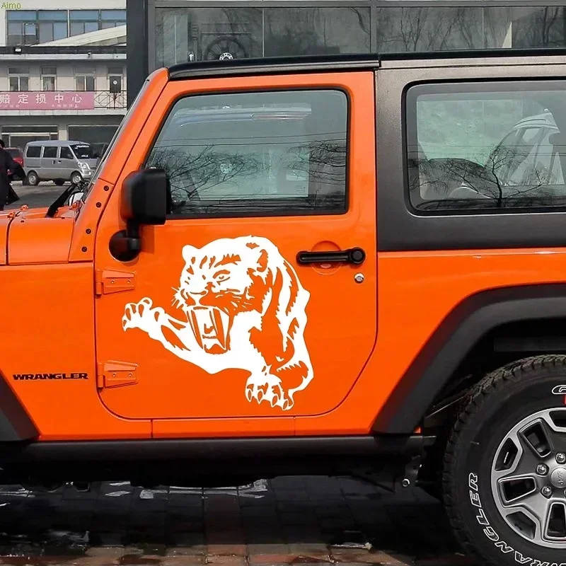 Car Sticker Various Sizes Vinyl Saber-toothed Tiger Waterproof Removable Decal Self-adhesive Car Auto Stickers,30cm*26cm