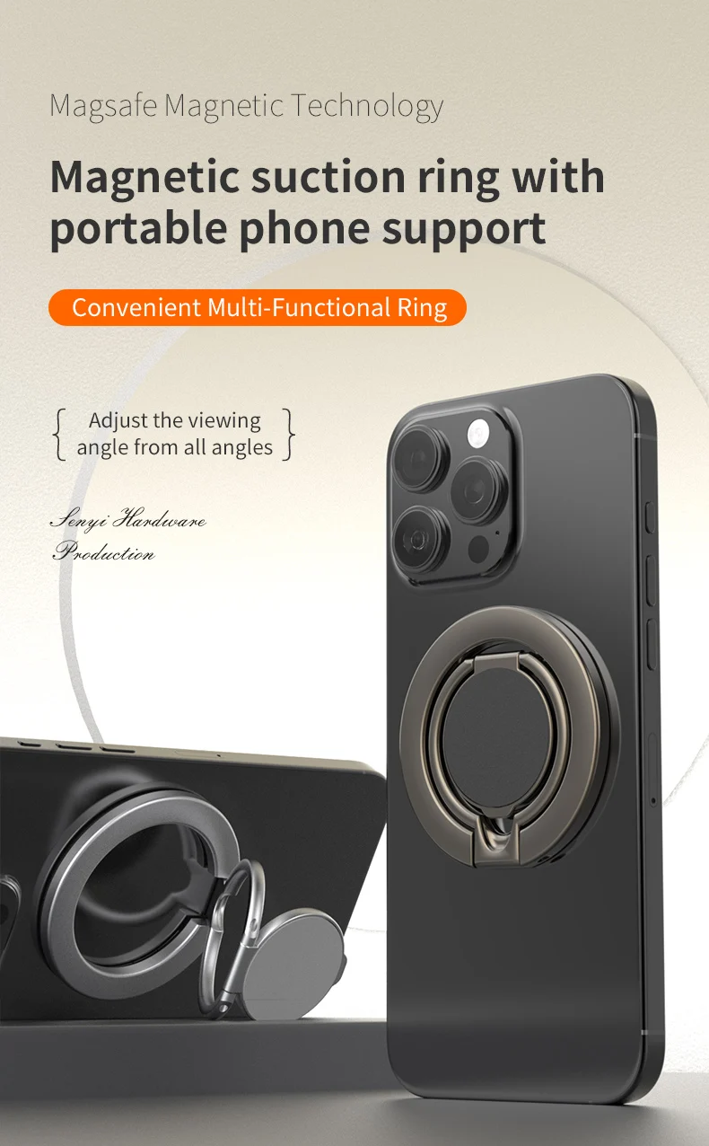 Doppelseitiger MagSafe-Telefonständer, magnetischer Telefonringhalter, Ständer, Magnetgriff für Telefon, 16, 15, 14, 13, Android, Fitnessstudio, Autohalterung – Detail 1