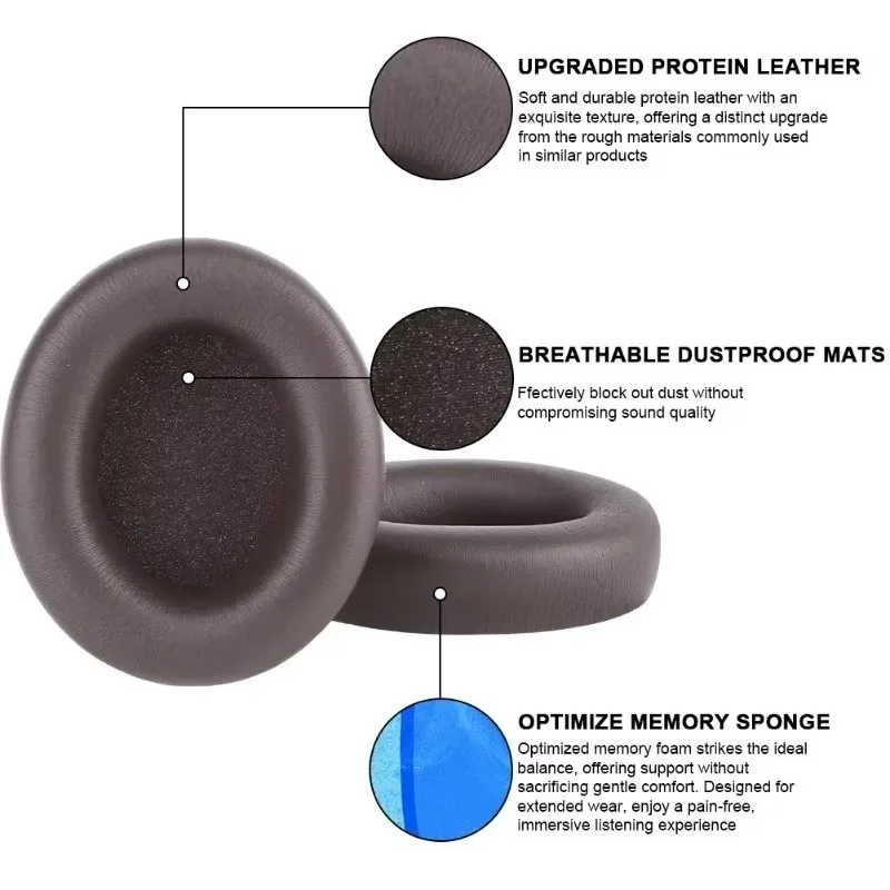 Replacement Protein skin Ear pads for Beats Studio Pro headphones Softer Protein Leather Earpads Repair Parts