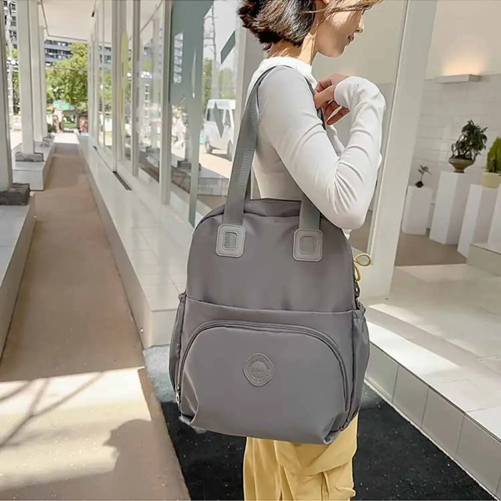 Cute Korean Style Sport Nylon Backpack Solid Color Large Capacity Travel Shoulder Bag Nylon Niche Design Fitness Bag Girls