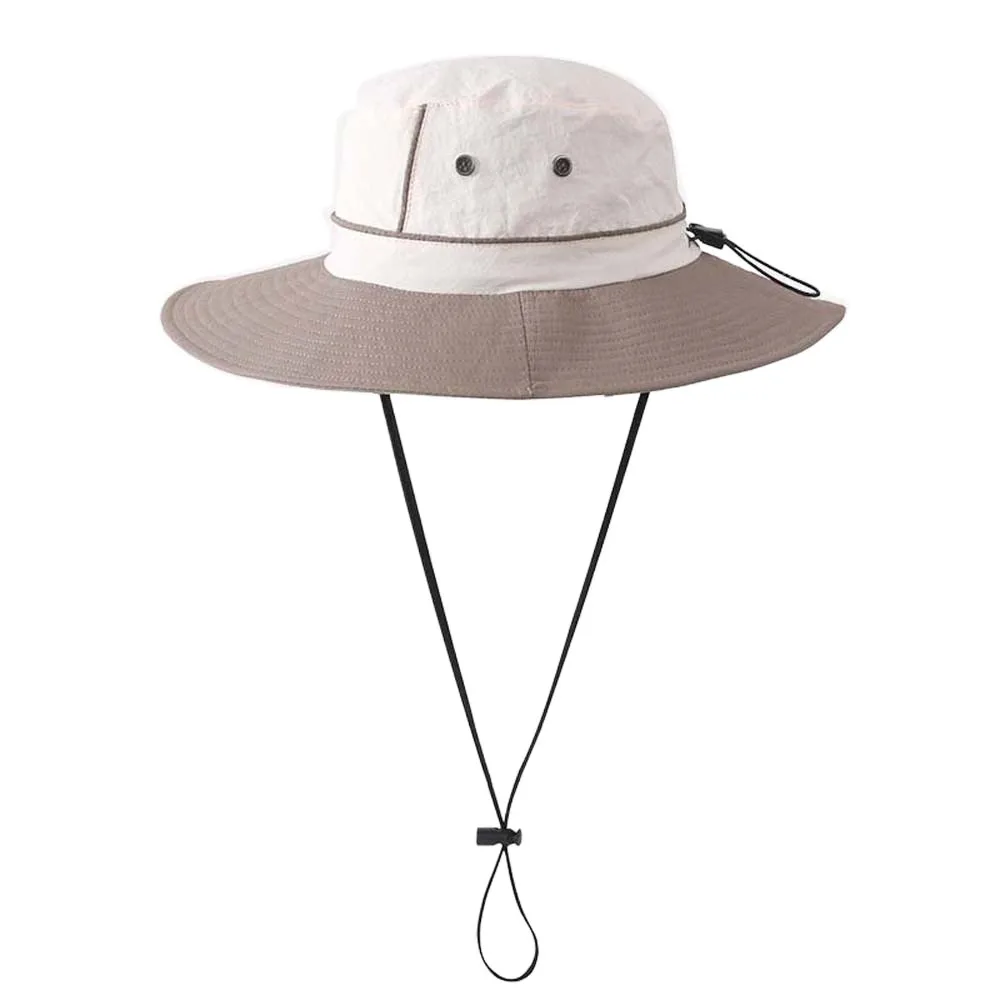 

Windproof Rope Summer Alpine Hat UPF50+ Breathable Sunshade Fisherman Hat Thin Portable Foldable Bucket Cap Hiking