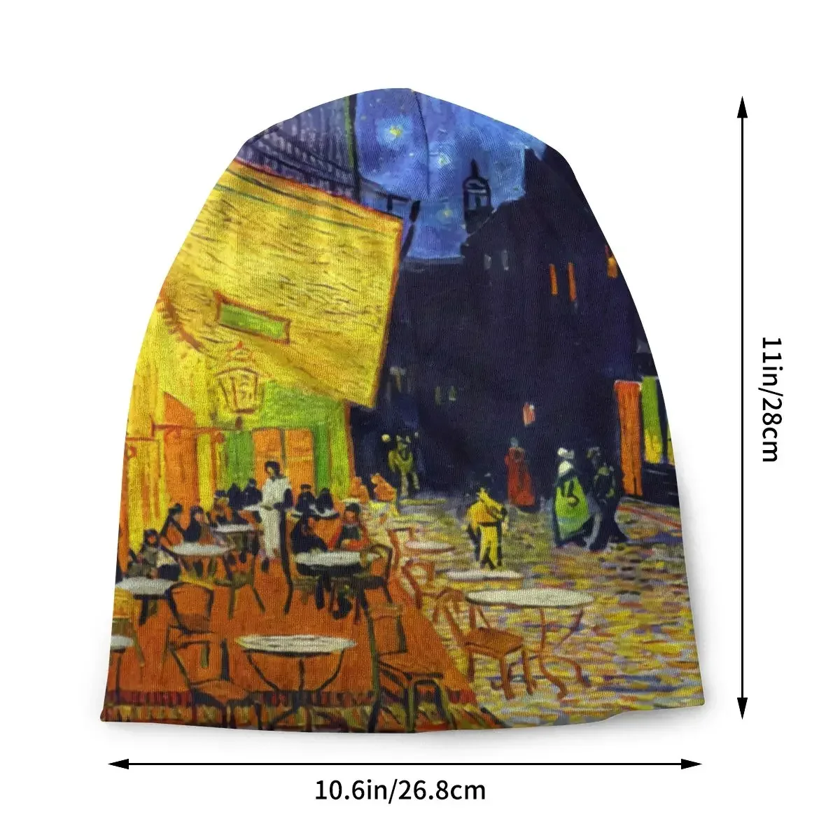 Custom Cafe Terrace At Night Bonnet Homme Cool Knitting Hat For Women Men Warm Winter Vincent Van Gogh Painting Beanies Caps