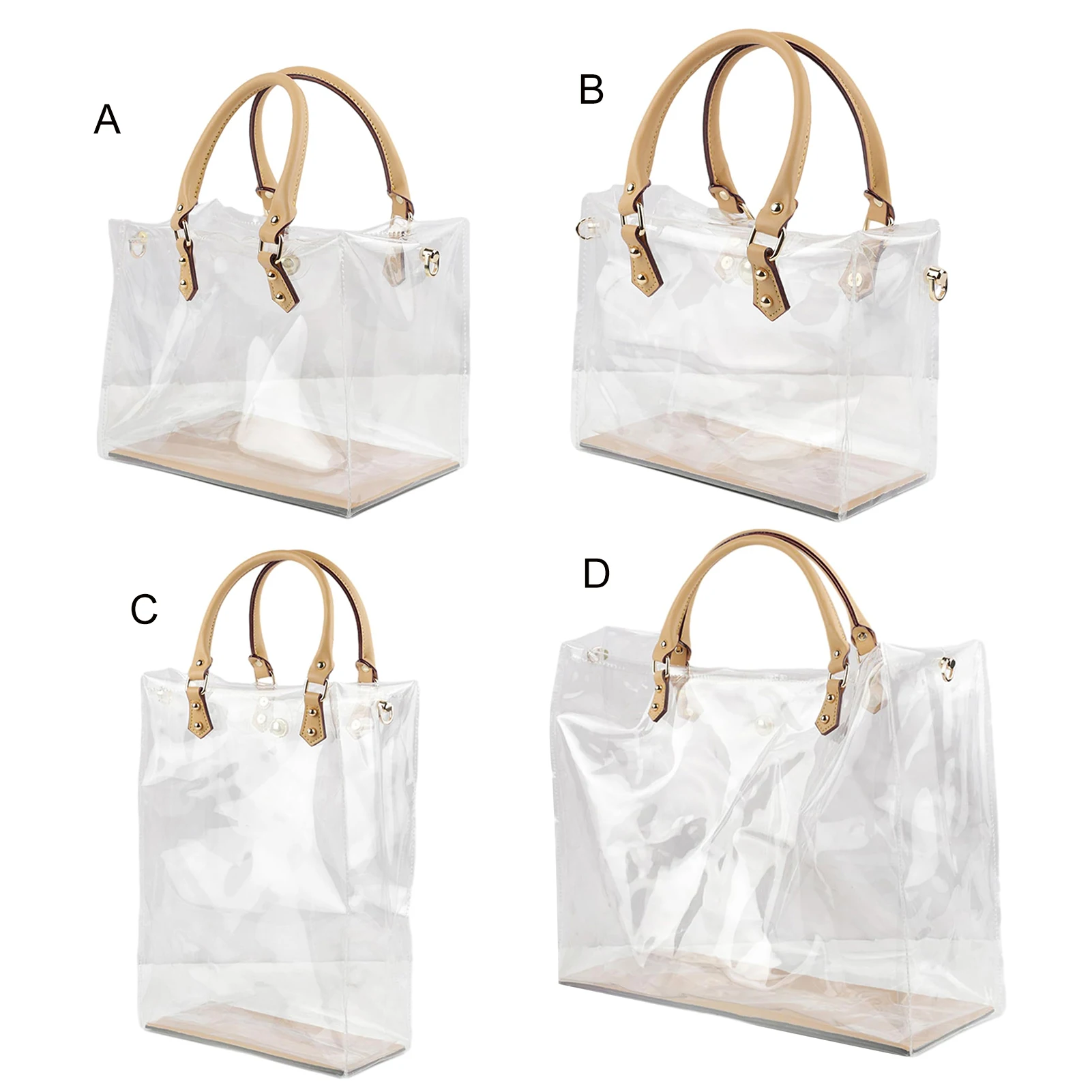 1Pc Diy Storage Bag Handmade Storage Pouch Waterproof PVC Tote Bag Craft Kit Transparent Handbag Making Set with Accessories