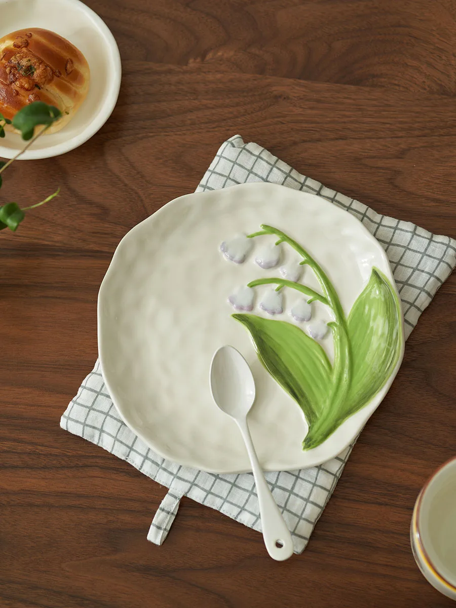 

Набор посуды Sli Cerc Bellflower: тарелка для завтрака, тарелка для послеобеденного чая, тарелка для десерта, в скандинавском стиле, круглая, для взрослых