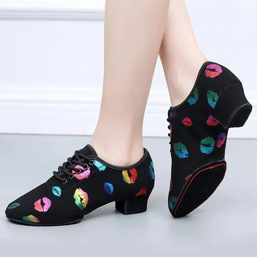 

Dance Shoes for Woman Jazz Ballroom Latin Salsa Dancing Shoes 3/5cm High Heels Training Modern Tango Female Dance Sneakers