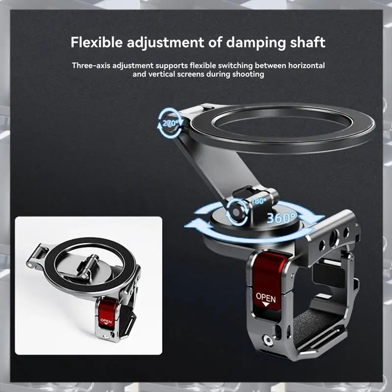 Hot Selling-Magnetic Adapter Withfill Light Fordji Pocket 3 Teleprompter Mount Base Camera Live Streaming Bracket Expansion Fram