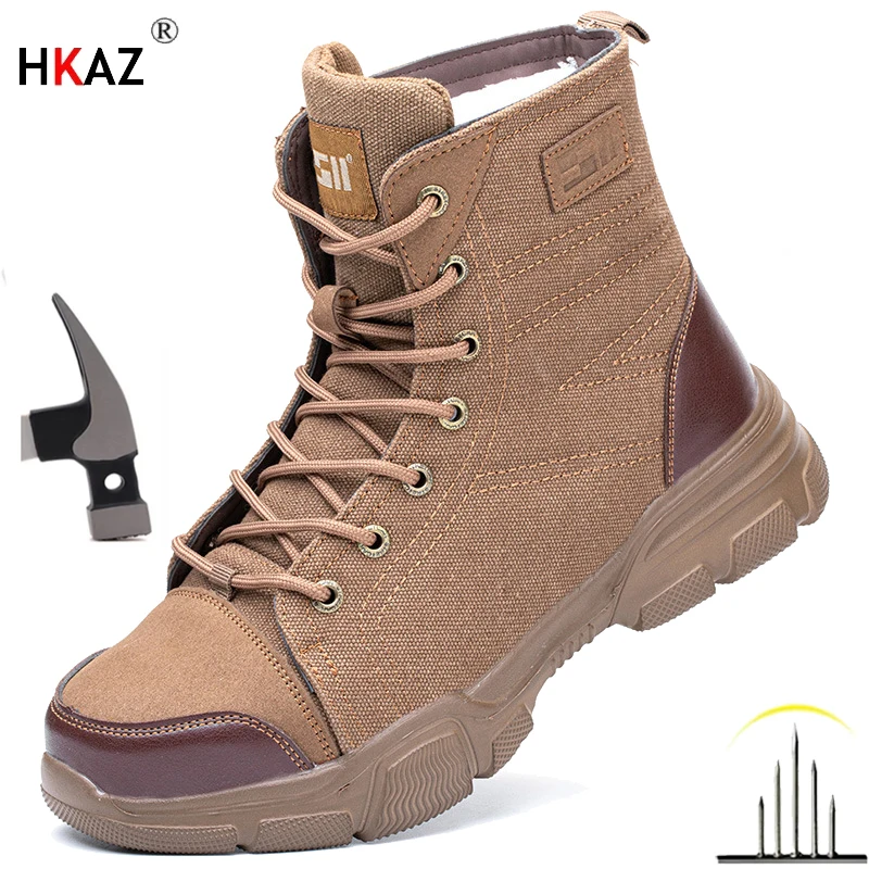 

Work Sneakers Men Indestructible Shoes Work Safety Shoes With Steel Toe Cap Puncture-Proof Male Waterproof Oil-resistant shoes