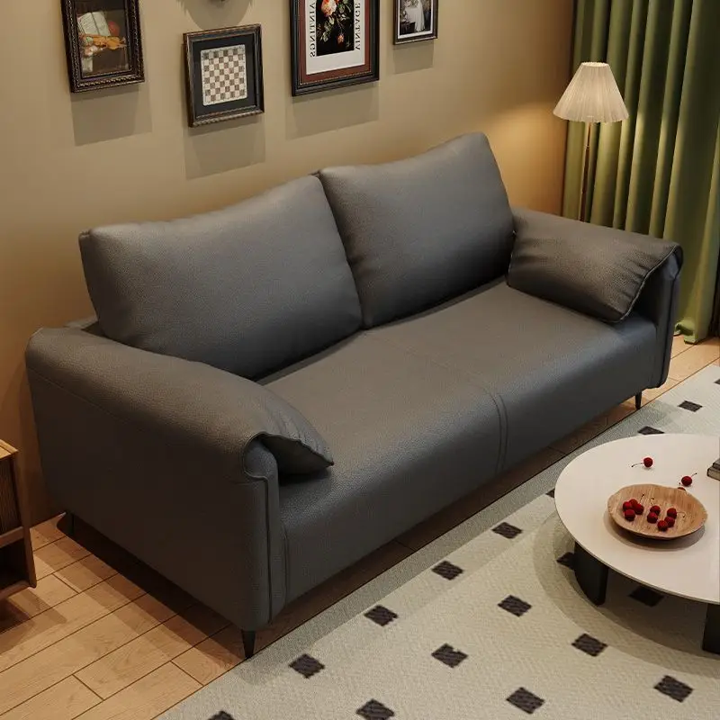 

Small apartment sofa household living room apartment sofa bed light luxury cloud double triple office