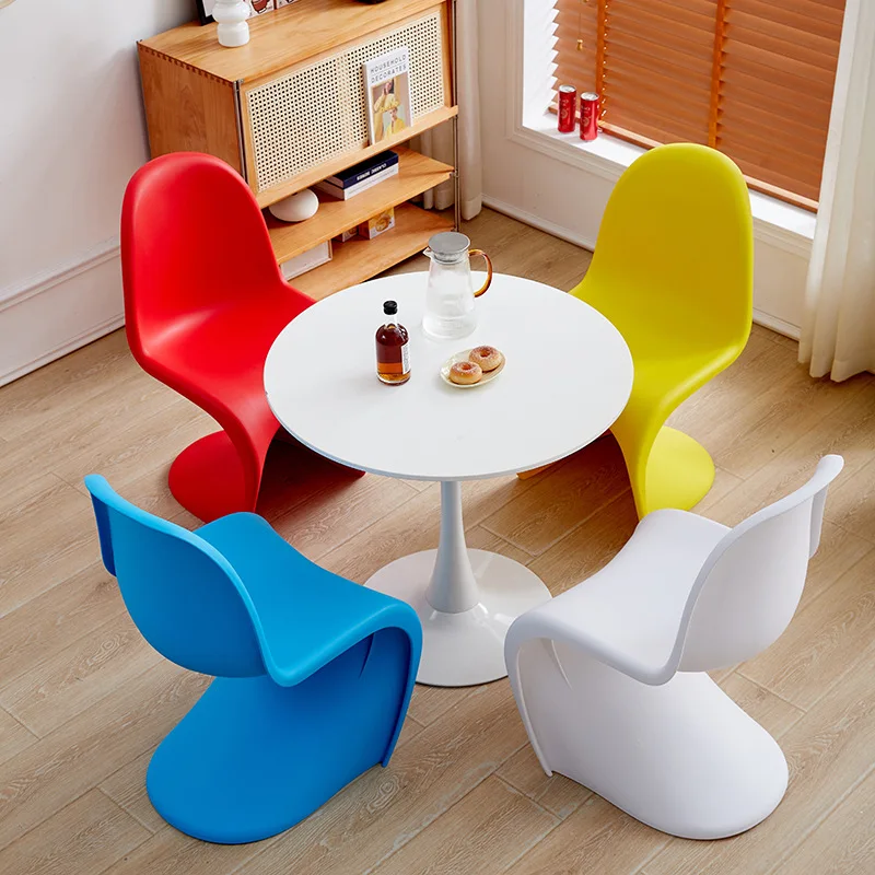 Cadeiras de Mesa de Jantar em Forma de S, Cadeiras em Forma de S, Design Minimalista, Empilhável, Criativo, Lazer, Negociação Exterior, Net,