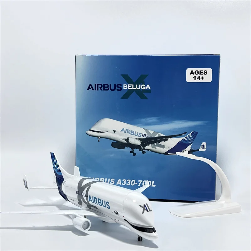 

20cm Large Transport Aircraft Diecast Alloy Airbus Beluga A330-700L Aircraft Model Decoration Gifts Display With Landing Gear