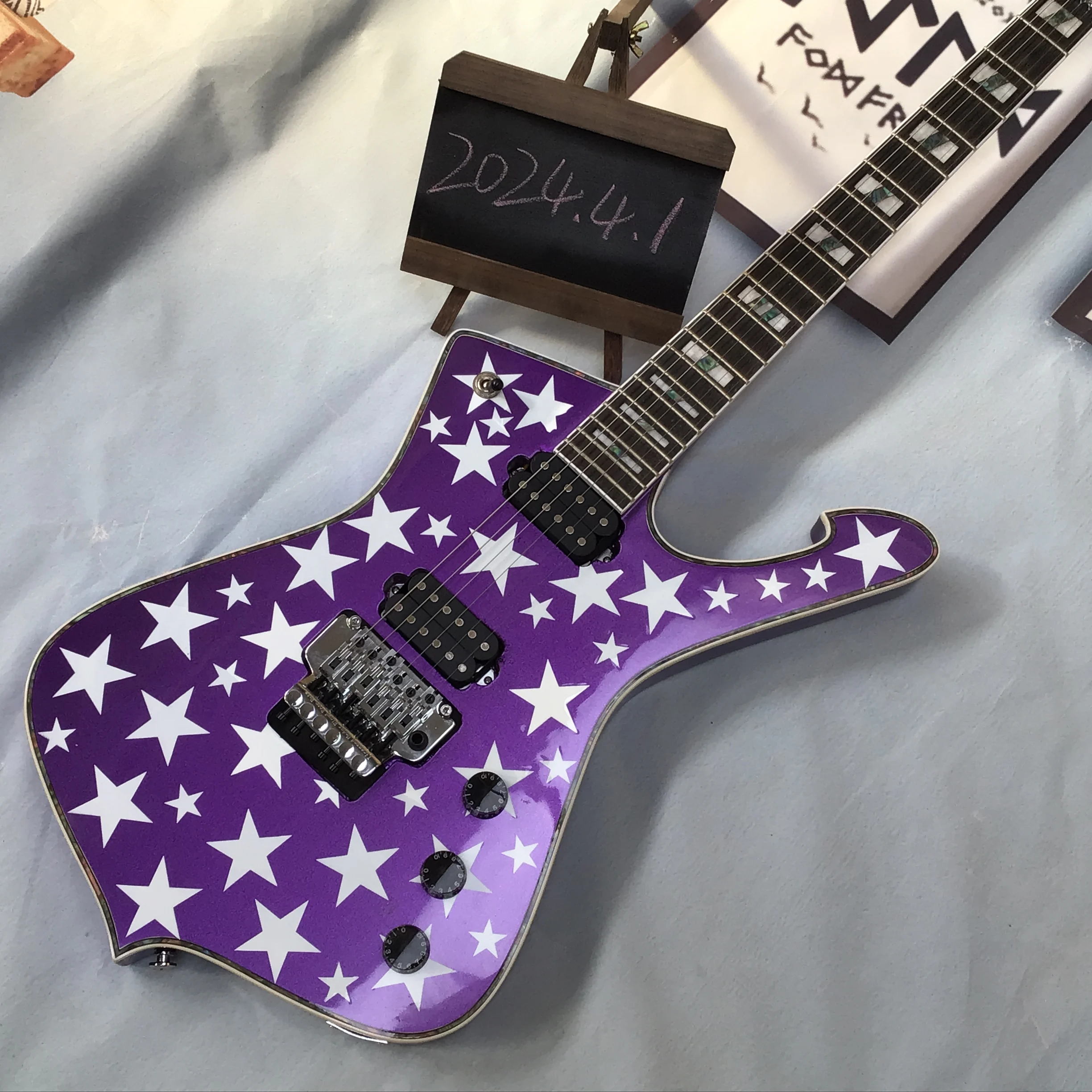 Electric guitar purple mahogany body rosewood universal size shipping in stock immediately ship