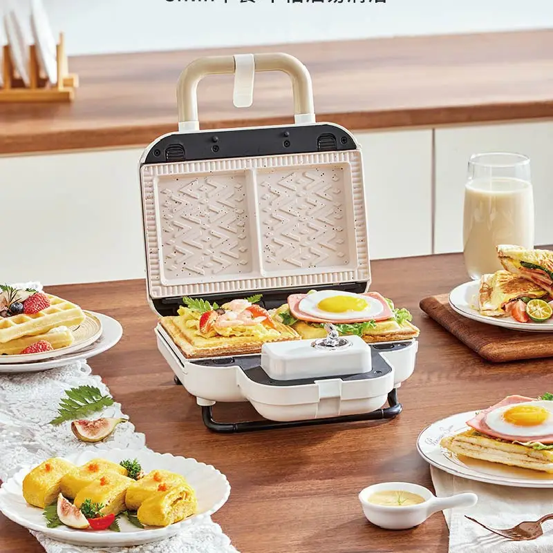 220V Breakfast Machine Multifunctional Waffle Timer Bread Machine Large Capacity Double Plate Sandwich Takoyaki Pancake Donut