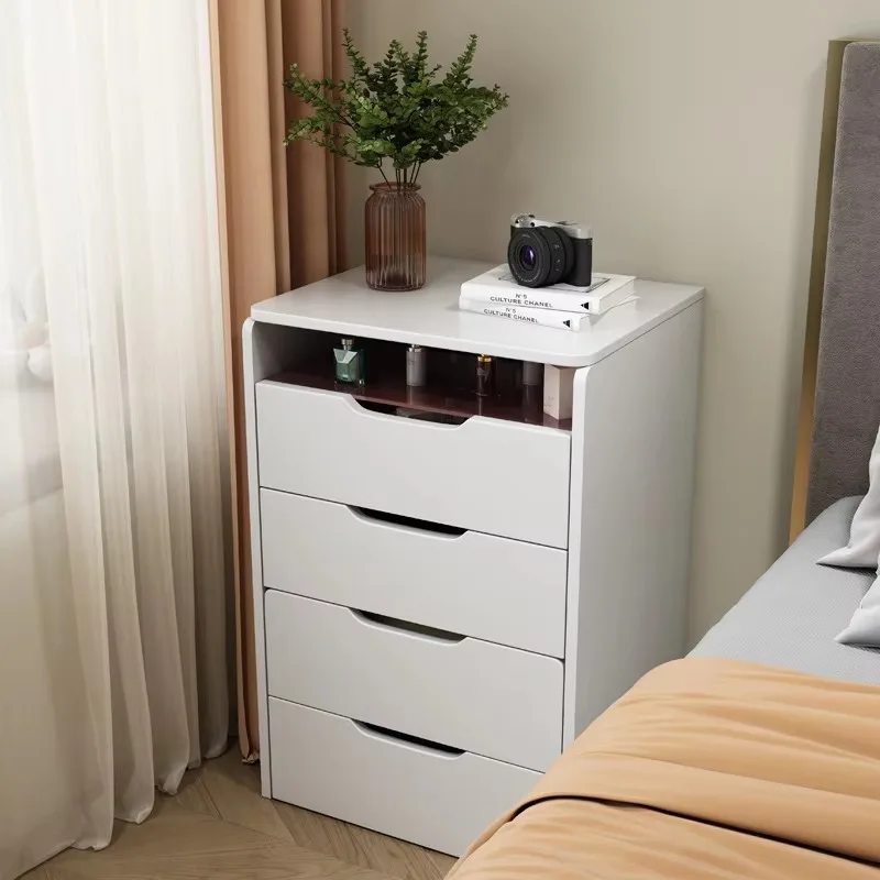 Modern Simple Bedroom Dressing Table Lighted Makeup Vanity Flip-Cover Small Apartment Storage Cabinet Multi-Functional Bedside view 5
