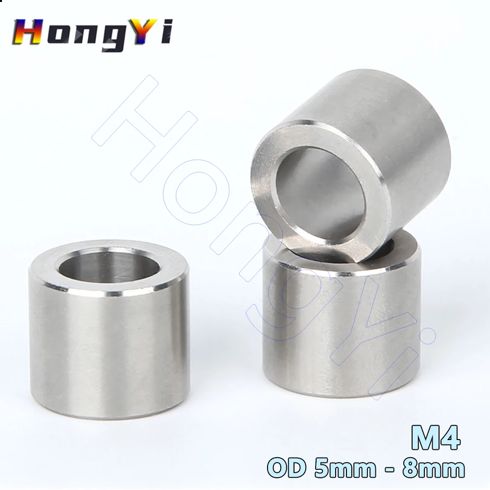 M4 304 Stainless Steel Spacer Unthreaded Bushing Washer Round Hollow Standoff Straight Through Column Gasket Sleeve