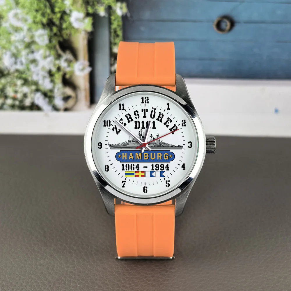 

Гамбургский военный корабль, дизайн циферблата, индивидуальный дизайн, памятные часы, нейтральные универсальные часы, подарочные часы, 5 бар, водонепроницаемые