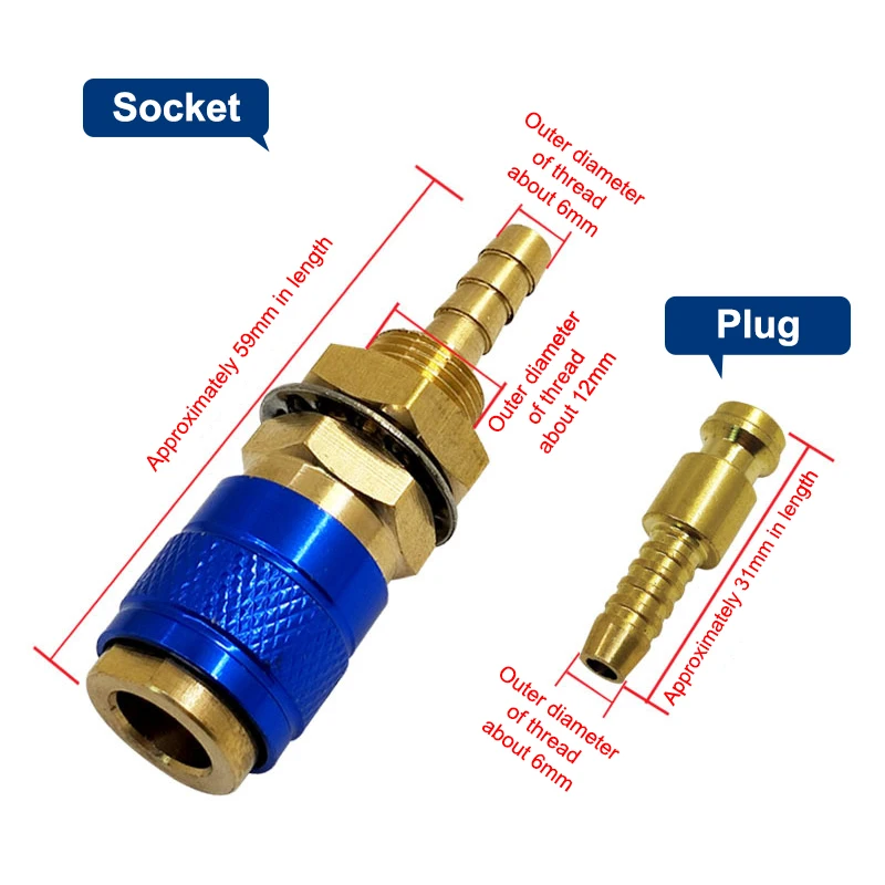 Cooled Gas Adapter Connector Clamp Welding Machine Quick Fitting Female Male Water MIG TIG Welding Torch Tools Welder