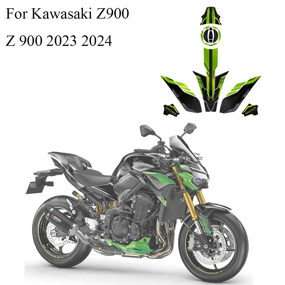 

Motorcycle Accessories 3D Epoxy Resin Stickers For Kawasaki Z900 Z 900 2023 2024 Set of stickers