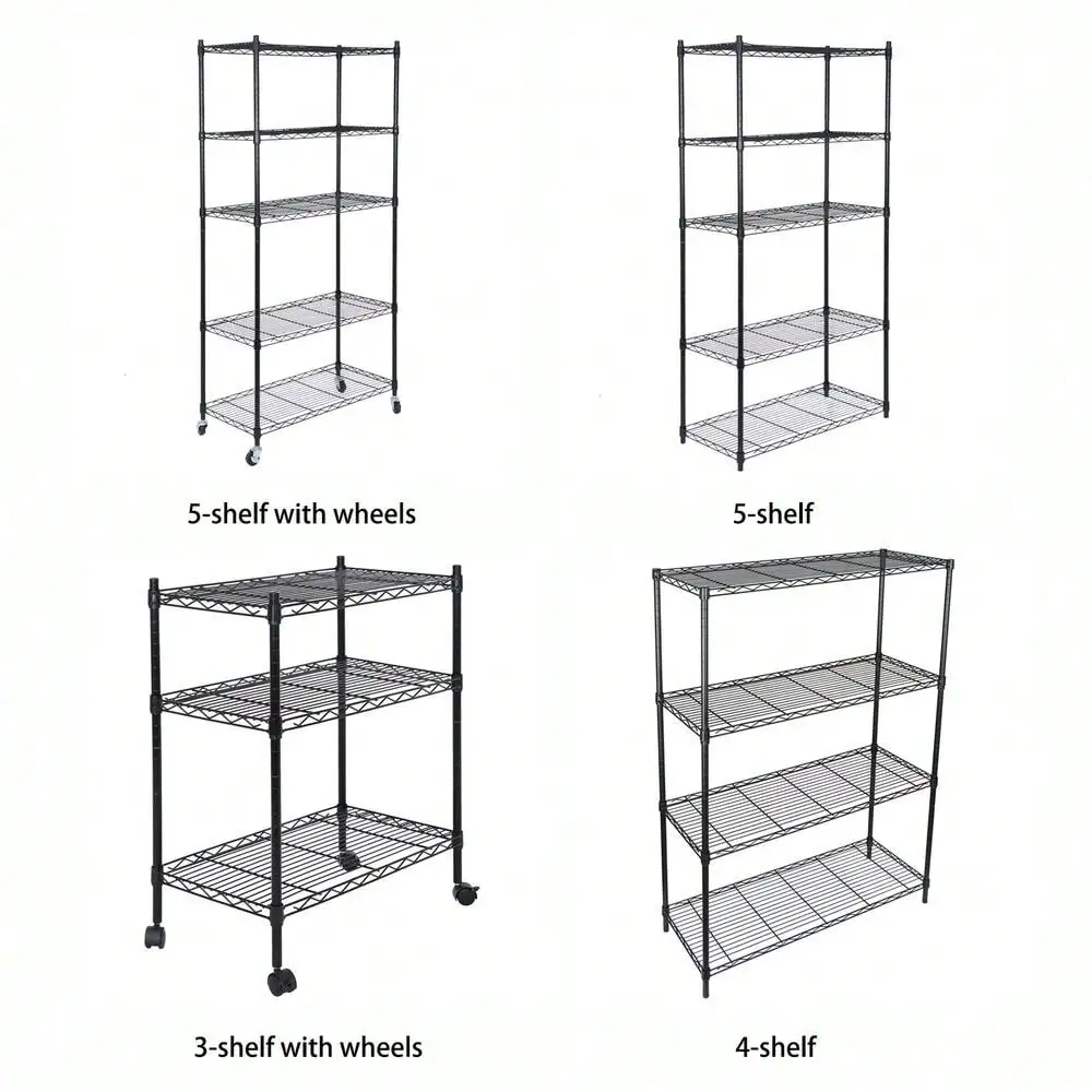 3/4/5-Tier Heavy Duty Storage Wire Shelving Unit for Restaurant Garage Wire Rack