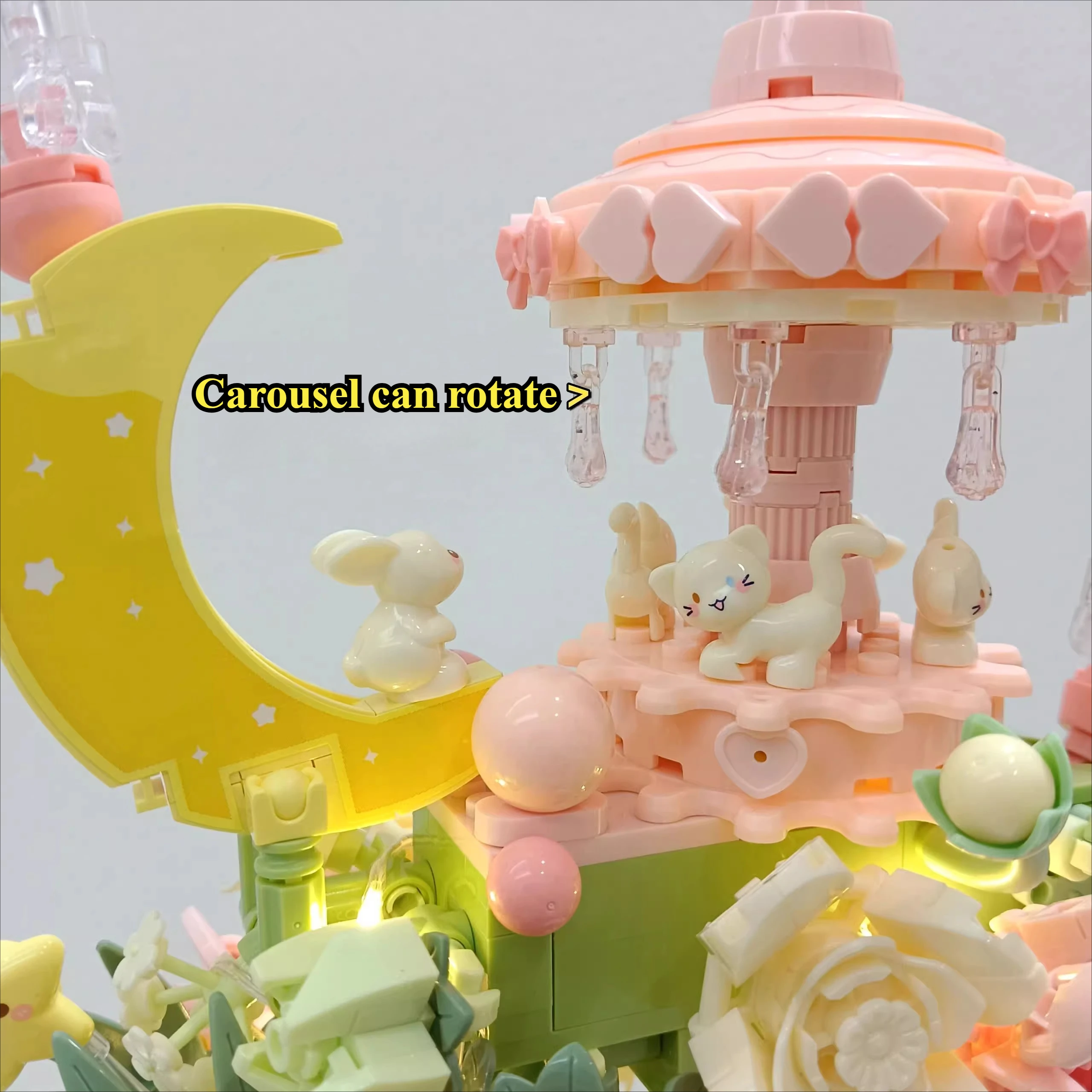 SEMBO-bloques de construcción de ensamblaje de flores fantásticas, modelos de arquitectura, decoraciones de escritorio para el hogar, adornos, regalos para niñas, juguetes