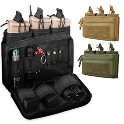 Triple Magazine Pouch Molle Admin Pouch Tactical Vest Chest Waist Pack Utility EDC Tool Pouch Mag Pouch Cartridge Holder Hunting