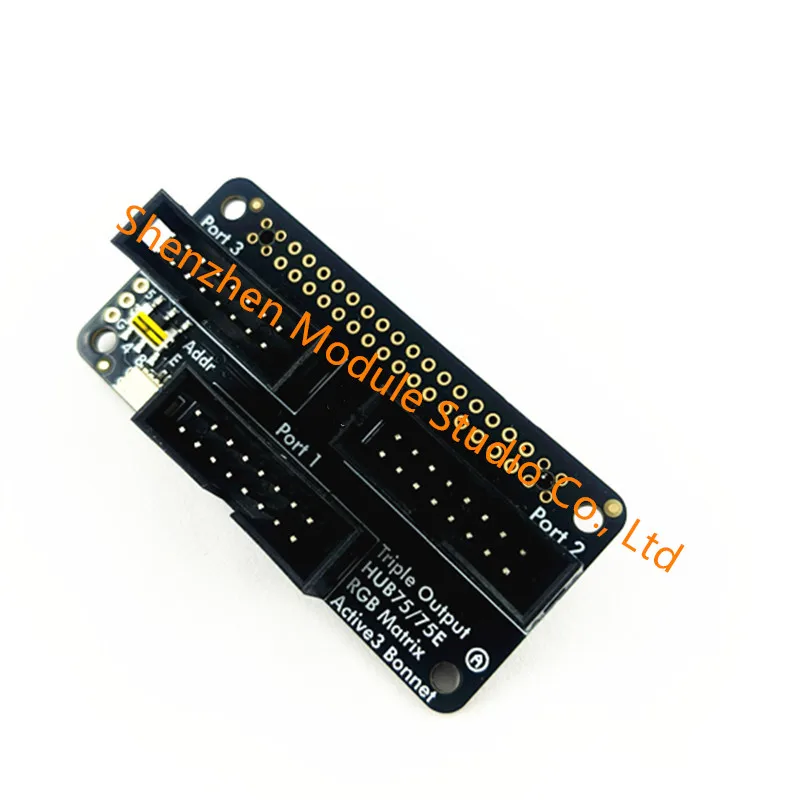6358 Triple LED Matrix Bonnet, LED‑Matrix Driver Board with HUB75 Interface, Compatible with Raspberry Pi