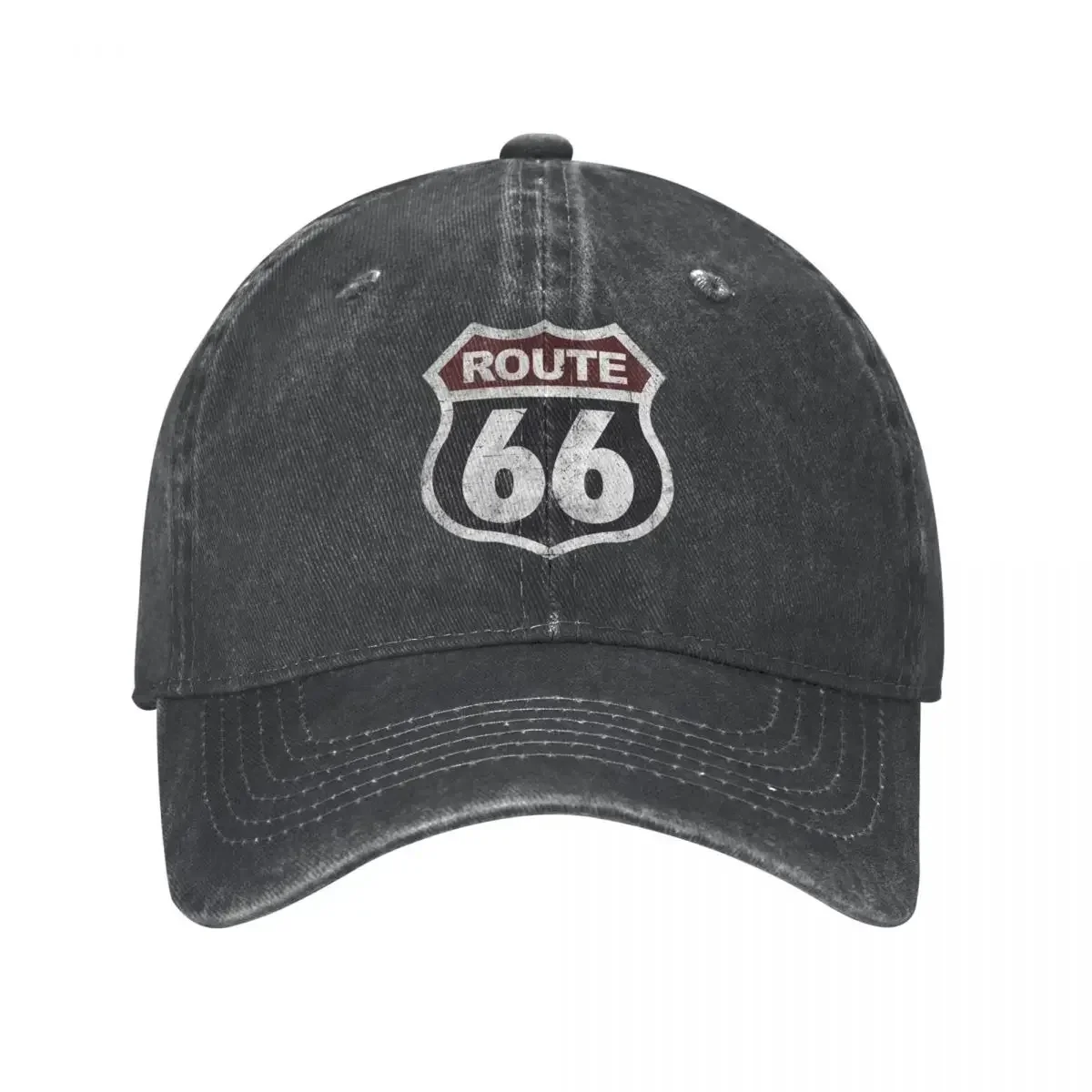 bone-vintage-unissex-estilo-baseball-com-efeito-desgastado-e-lavado-tema-rota-66-historica-e-'mother-road'-para-atividades-ao-ar-livre-modelo-snapback