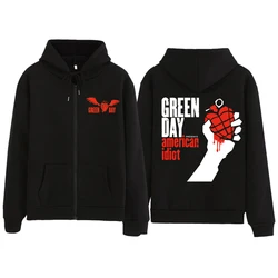 Hot Green Day savors Band 2024 Tour Zipper felpa con cappuccio Harajuku Hip Hop Pullover Tops