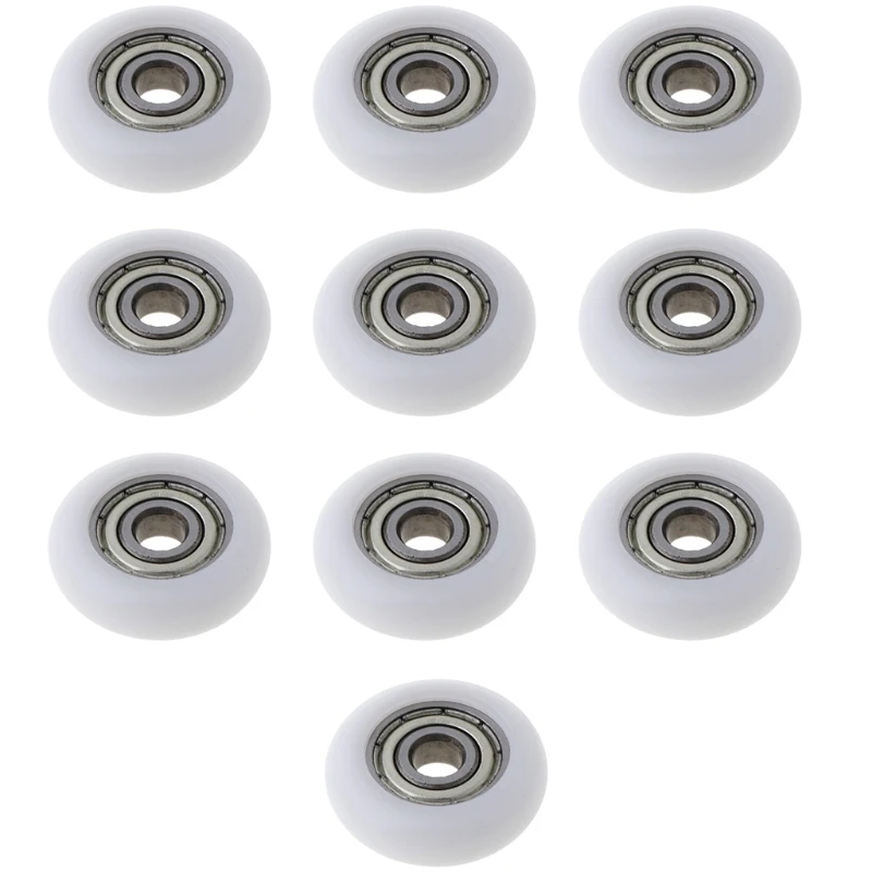 10 Pcs 5x23x7.3mm Nylon Plastic Carbon Steel Bearings Pulley Embedded Gro T5EF