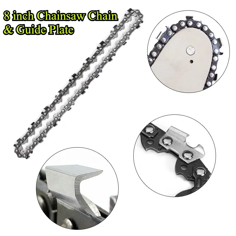 

8 inch Chainsaw Chain & Guide Plate 1/4" Pitch 47 DL 23 Cutters Electric Saw Accessory for Logging and Pruning Chain