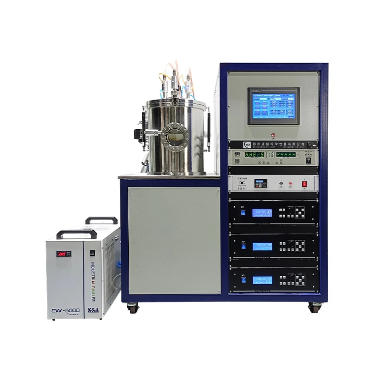 Automatic program controlled high vacuum three target magnetron sputtering coating instrument for Oxide film