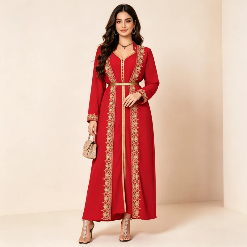 

Eid Muslim Dress Women Abaya Embroidery Fake 2 Piece Long Dresses Vestidos Largos Party Caftan Jalabiya Ramadan Long Robe 2026
