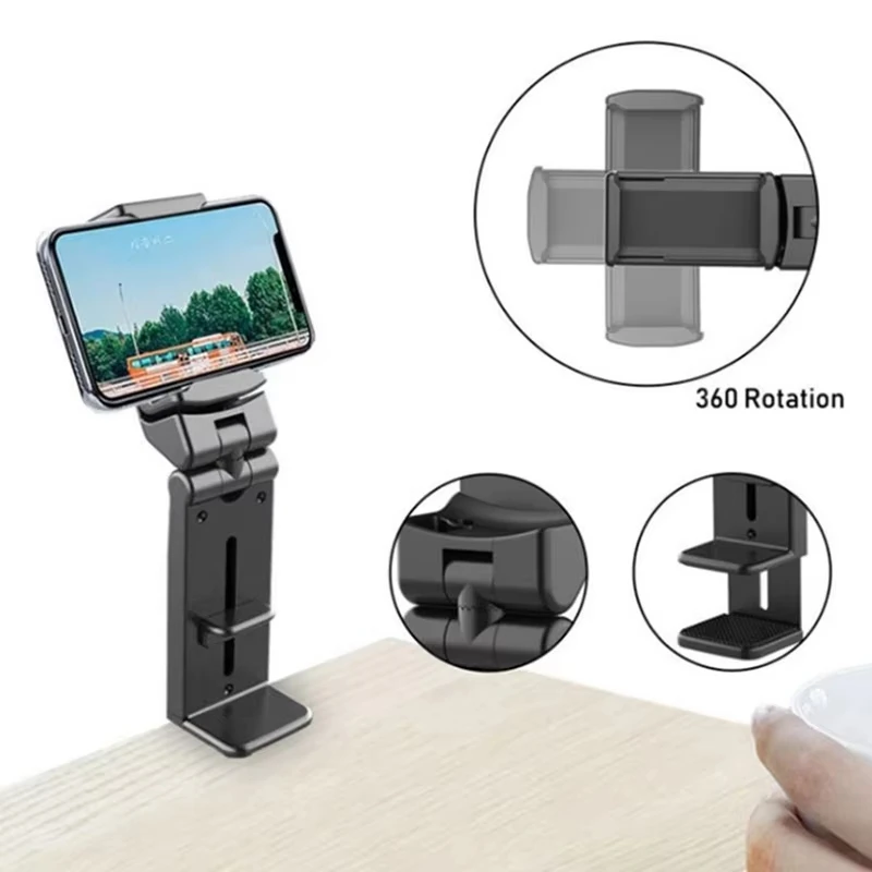 Airplane Phone Holder Portable Travel Stand Desk Flight Foldable Adjustable Rotatable Selfie Holding Train Seat Stand Support