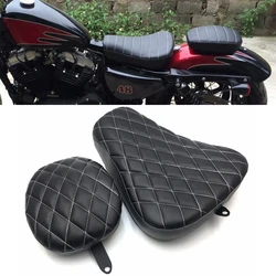 Front Rear Seat Cushion Cover Passenger Driver Pillow Solo Seat Fit For Sportster Forty Eight XL1200 XL883 XL 883 72 48 2004-19