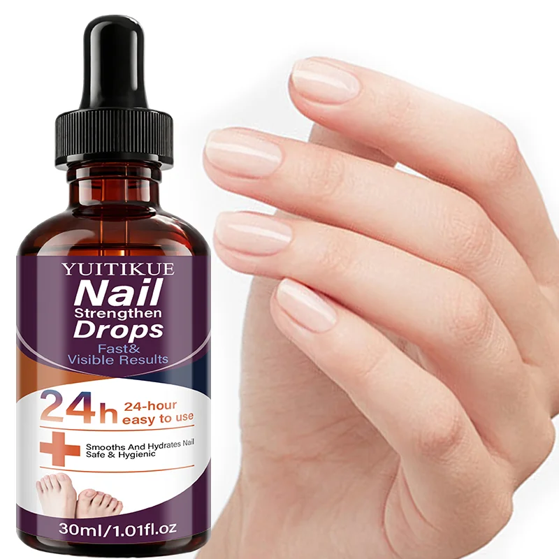 YUITIKUE Nail Strengthen Drops 30ml 24 Hour Repair Hydrate Smooth Cracked Thin Nails For Hand Foot Nail Care Serum
