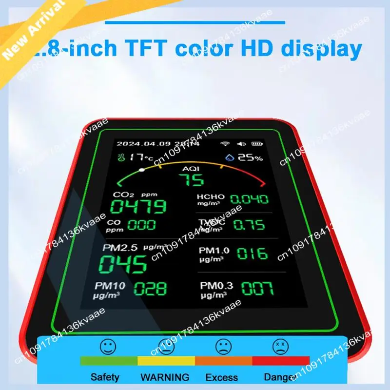 M01K Tuya Wifi 15 en 1 Detector de calidad del aire portátil para el hogar AQI PM0.3 PM1.0 PM2.5 PM10 CO CO2 TVOC HCHO probador con montaje