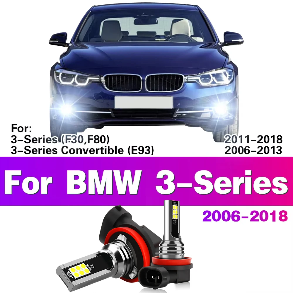 

2 шт. светодиодные автомобильные передние противотуманные фары, лампы для BMW 3 серии F30 F80 E93 2006-2018 2007 2008 2009 2010 2011 2012 автоаксессуары