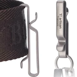 Chaveiro de liga de titânio 55.5*14.5*7.5mm 0.2oz leve anti-ferrugem cinto chaveiro pendurado fivela suporte de chaveiro de carro