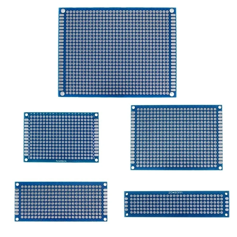 5/10Pcs Blue Double-Sided Prototype PCB Perf Board 2x8/3x7/4x6/5x7/7x9cm Universal Circuit for DIY Soldering Electronic Projects