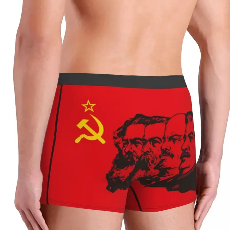 Custom Communist Marx Lenin And Stalin Underwear Male CCCP USSR Communism Boxer Briefs Shorts Panties Soft Underpants