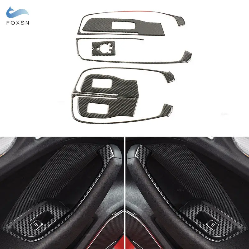 

Car Door Window Lifter Control Panel Button Frame Stickers Cover For Audi A3 S3 RS3 8V 2013 2014 2015 -2019 Trim Accessories
