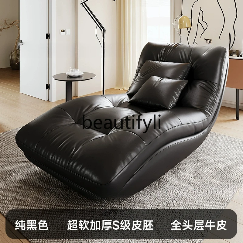 Lazy sofa single recliner caramel color antique reclining sleeping balcony bedroom