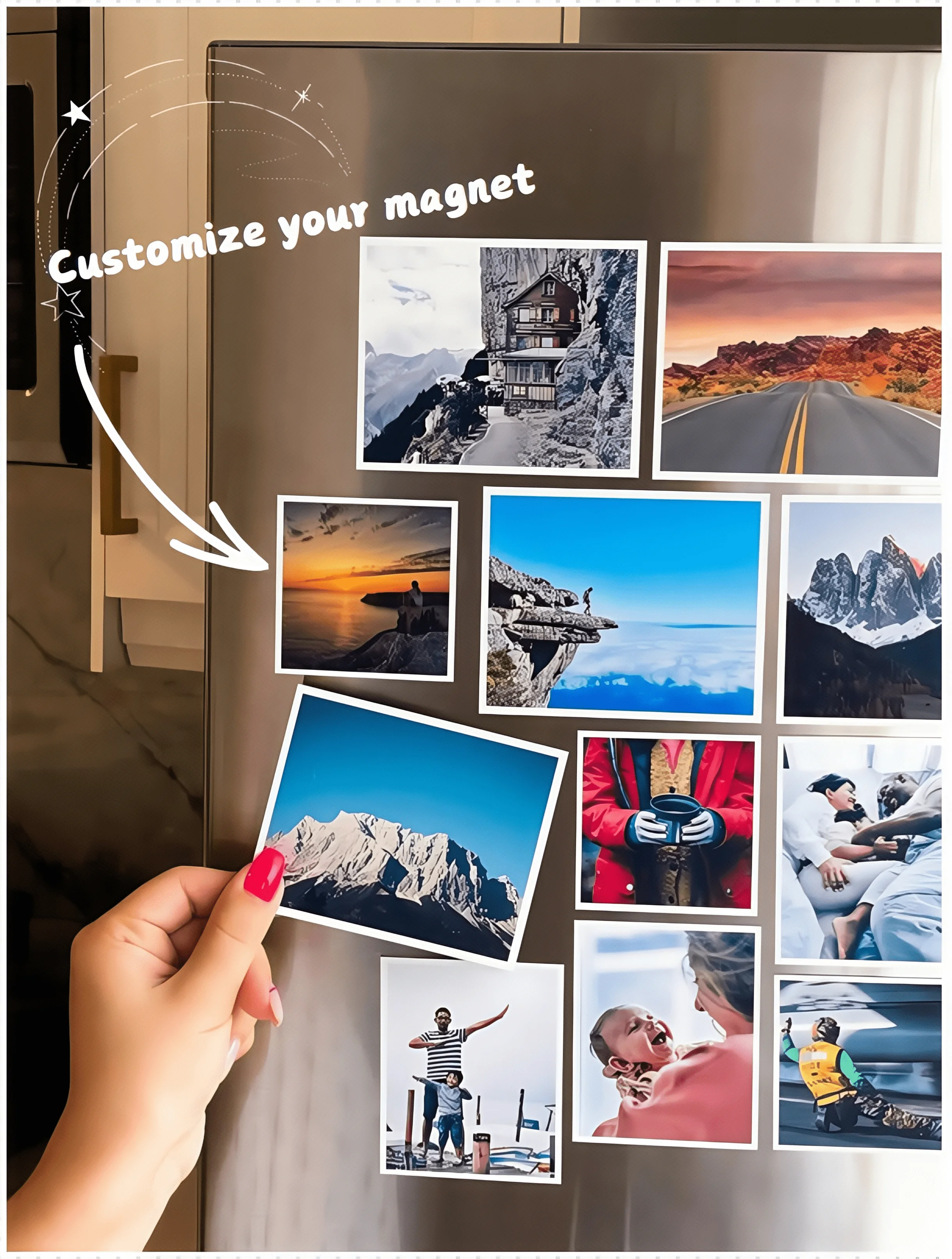 Photo Magnets Photo Print Anniversary Gifts Personalized Magnets Custom Print Valentines, Gift for her,Gift for mum,Custom Gift