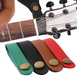 Faux Leather Guitar Neck Headstock Strap Holder Button Lock with Metal Fastener Folk Acoustic Electric Guitar Bass Accessories