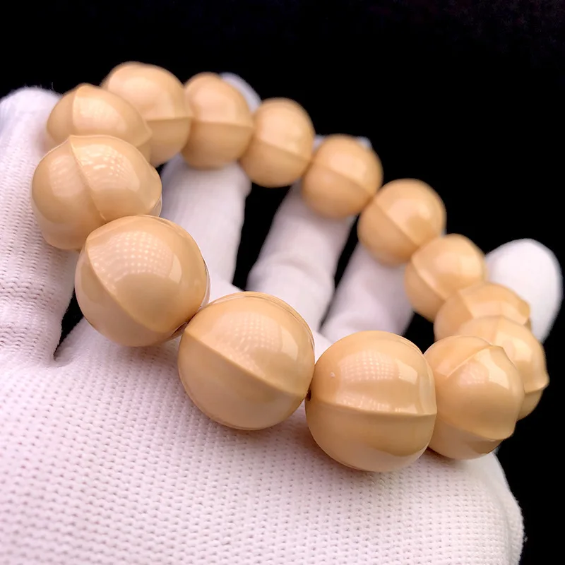 Monkey Head Shark Back Plain Core Old Straight Cut Eight Arrises Tang Light Bead Bracelet