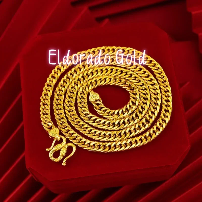

Eldorado Gold 9999 real gold 24K yellow gold Boss Chain Necklace Bracelet suit