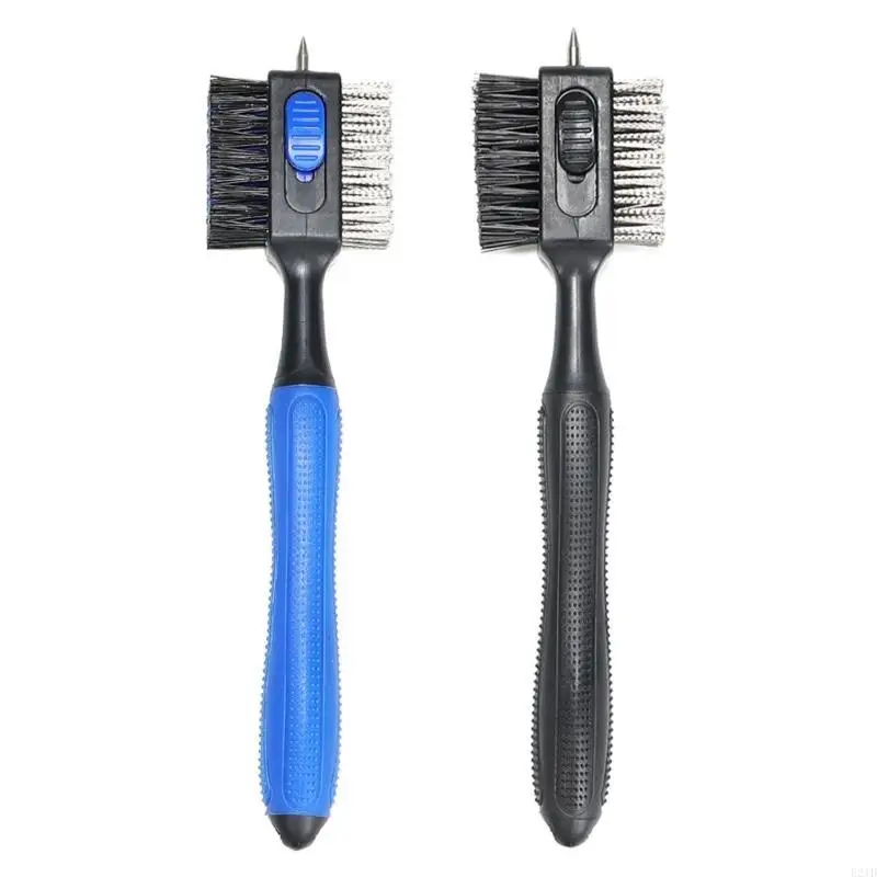 Golf Club Brush Long Handle Double Sided Golf Rod Golf Cleaner Golf Cleaning Brush Golf Club Aids with Keychain