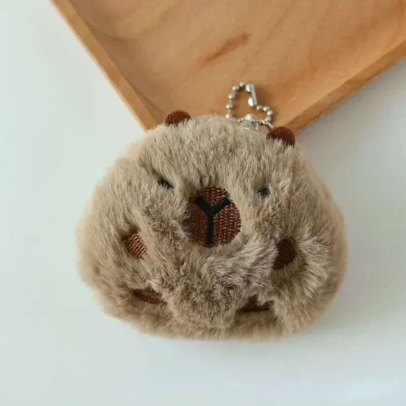 Creative Soft Keychain Stuffed Animal Capybara Plush Key Chain Doll Star Squeak Toy Bag Backpack Car Key Ring Pendant Decoration