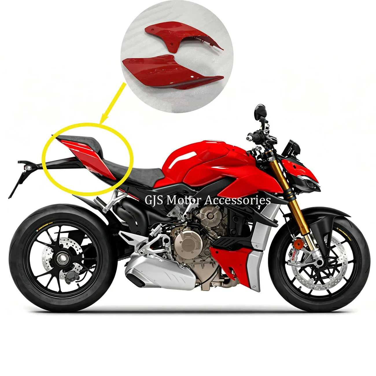 ABS Rear Tail Side Fairing Cowl kit Fit For DUCATI Streetfighter Panigale V4 V4R V4S V2 2017-2024 Motorcycle Accessories