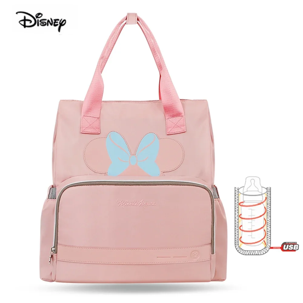 Disney-bolsas de pañales impermeables para mamá, mochila de maternidad de gran capacidad para el cuidado del bebé, bolsa de pañales para mamá,