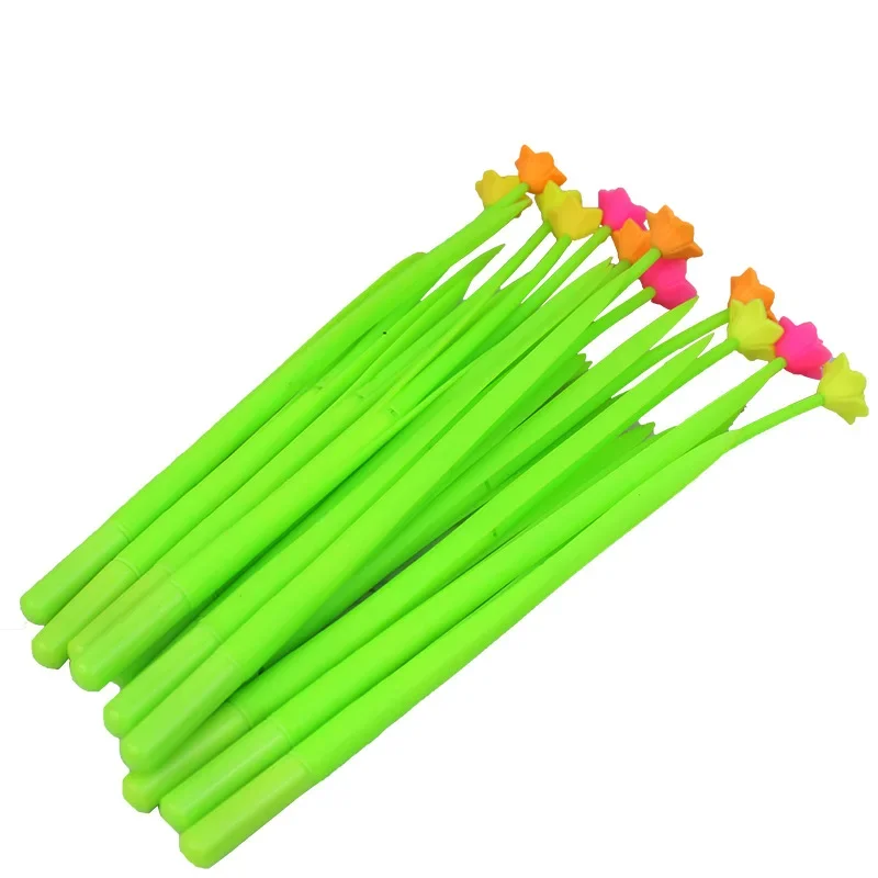 

50PCS Creative Stationery Plant Gel Pens Cute Soft Daffodil Grass Flower Student Prize Kawaii School Supplies